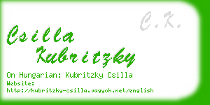 csilla kubritzky business card